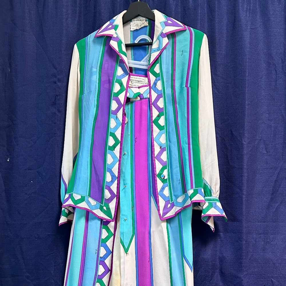 Vintage Emilio Pucci | Saks Fifth Avenue Signed Silk Blouse & Skirt Set
